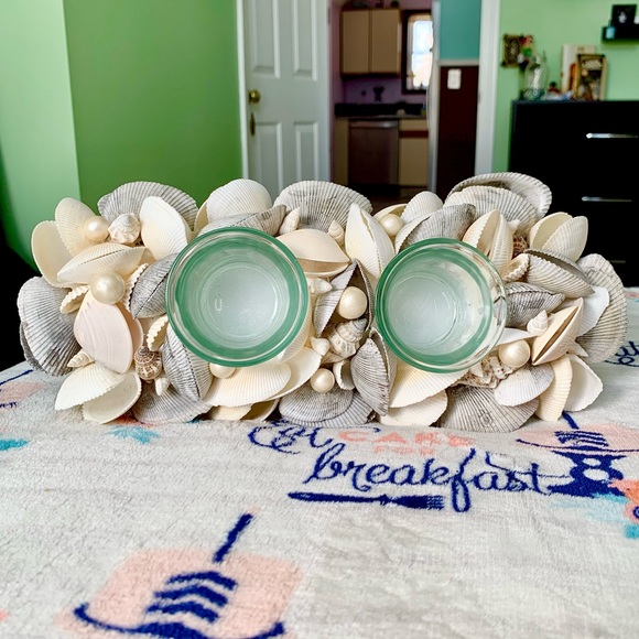 Other - 🐚 Nautical Authentic Seashells Pearl Tea Light Home Decor Display Accent